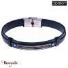 Bracelet Acier et cuir bleu italien, Collection: homme APOLLON