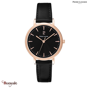 Montre PIERRE LANNIER Collection SYMPHONY doré rose cuir Femme