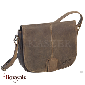 Sac bandoulière kaszer collection wyoming en cuir de vachette pleine fleur brut