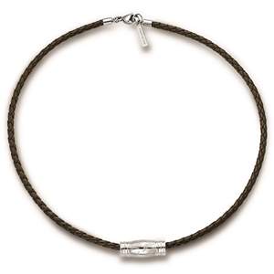 Collier All Blacks bijoux Homme acier et cuir 682061