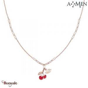 Collier Collection : Baiser, Argent Rose Amen Bijoux CLMPCIRR