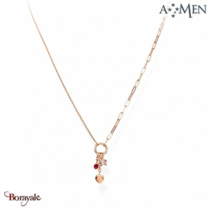 Collier Collection : Couture , Argent Rose Amen Bijoux CLPECURR