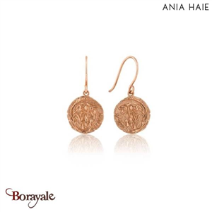 Boucles d'oreilles Ania Haie Coins argent 925° plaqué or rose14 carats E009-05R