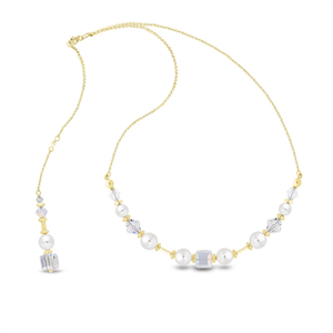 Collier Spark Hibiscus cristal autrichien sur argent doré G0397AB