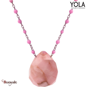 Collier Géode de Rhodonite Collection Nature et élégance YOLA NATURE