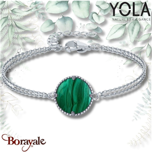 Bracelet Yola Nature Malachite Acier poli IR-320
