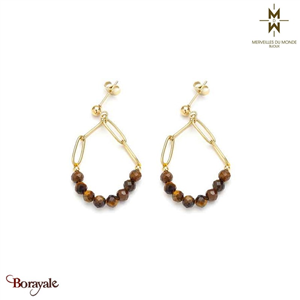 Boucles d'oreilles en Acier doré  Merveilles du monde
