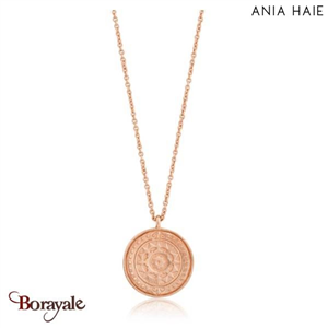 Coins, Collier Argent plaqué Or rose 14 carats ANIA-HAIE N009-05R
