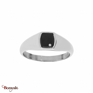 Bague THABORA Homme Tonneau acier Taille 60