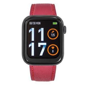 Montre Connectée TEKDAY Pavé - Unisexe - Boîtier Noir Pomme Rouge Surpiqué