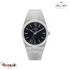 Montre Homme Orlam Elan cadran noir bracelet acier argenté étanche 10 ATM ORSSBE