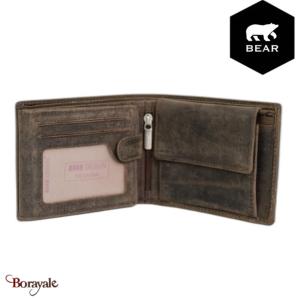 Portefeuille Bear Design en Cuir de vachette brut Brut Collection : brut