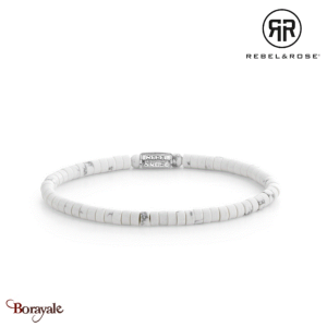 Bracelet Rebel & Rose Heishi - Blanc Vierge - 4mm S, Femme RR-40081-S-S