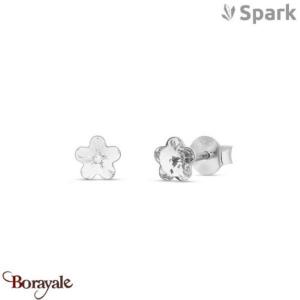 Boucles d'oreilles SPARK With EUROPEAN CRYSTALS  : Fleurette - Cristal blanc