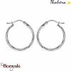 Boucles d'oreilles THABORA créoles simples fils ronds, 20 mm acier