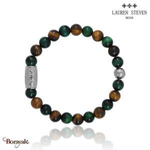 Bracelet Lauren Steven Prospérité Œil De Tigre et Œil De Tigre Vert LSB08M150