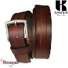 Ceinture Kaszer Indiana en cuir de buffle pleine fleur bordeaux foncé