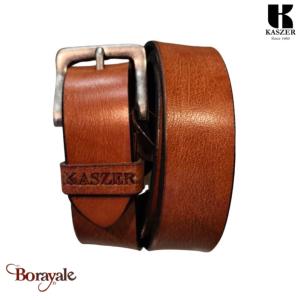 Ceinture KASZER collection Indiana cognac bord noir 578304-C4