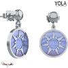 Boucles d'oreilles Yola Nature Calcédoine Acier poli IK-522