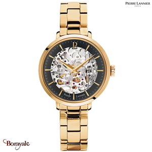 Montre PIERRE LANNIER Collection AUTOMATIC doré métal automatique Femme