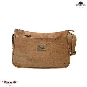 Sac bandoulière 30 cm en liège , série: basic femme, Montado naturel