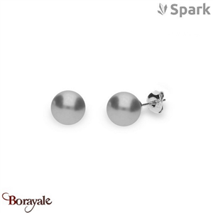 Boucles d'oreilles Spark Pearls 8 mm cristal autrichien sur argent AP531GR