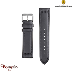 Bracelet de Montre Patrouille de France Cuir noir 22 mm