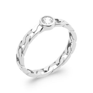 Bague argent 925° rhodié Collection : Les étincelantes Taille : 54