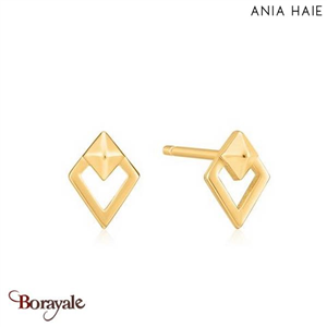 Boucles d'oreilles Ania Haie Spike It Up plaqué or 14 carats sur argent E025-08G