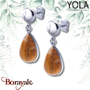 Boucles d'oreilles Yola Nature Goutte Acier poli IH-559
