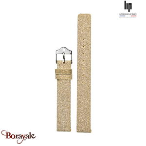 Bracelet de montre Lip Cuir paillette dorée 675439