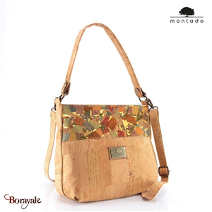 Sac épaule en liège made in Portugal Montado Naturel et marbre coloré