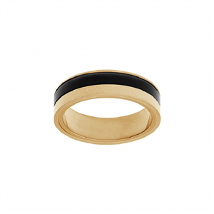 Bague Thabora homme acier PVD doré et noir T160586J-58