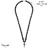 Collier Lauren Steven Skull Pierre de lave et Hématite, Skull zircons LSC801