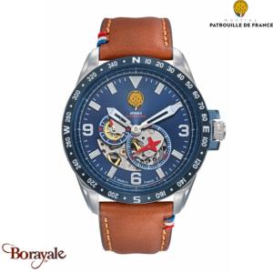 Montre Patrouille de France ATHOS 6 bleu cuir marron 668152