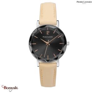 Montre PIERRE LANNIER Collection MULTIPLES argenté cuir Femme