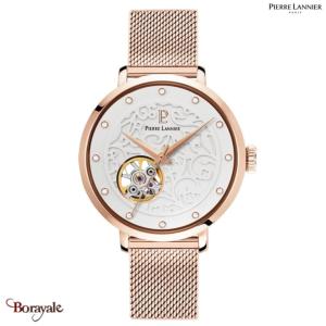 Montre PIERRE LANNIER Collection EOLIA doré rose milanais Femme