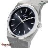 Montre Homme Orlam Elan cadran noir bracelet acier argenté étanche 10 ATM ORSSBE