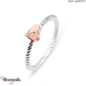Bague Paul Hewitt Anchor Love acier et acier plaqué or rose PH-FR-HRO-SR-52