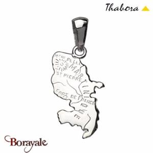 Pendentif Thabora carte de la Martinique argent rhodié T00618