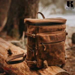 Sac à dos KASZER collection Nevada Marron naturel clair touché velours 20865-C6