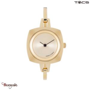 Montre Tacs Image Turn Table, collection passe temps Femme Doré champagne