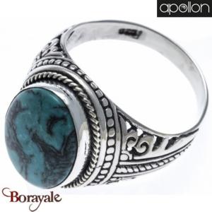 Collection Argent homme Turquoise, Bague APOLLON HH108-58 Taille 58