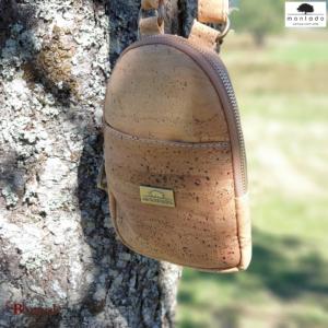 Sac bandoulière 13 cm en liège , série: basic, Montado naturel et naturel foncé