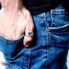 Bague homme Phebus acier carbone blanc taille 60 15-0293-B-60