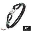 Bracelet All Blacks bijoux Homme acier et cuir 682192