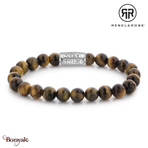 Bracelet Rebel & Rose Lys Tigré - 8mm M, Homme RR-80042-S-M