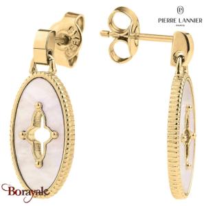 Boucles d'oreilles Ovalia Pierre Lannier BJ28A2211 acier poli de couleur or