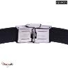 Bracelet Apollon acier et cuir italien noir Homme  HK-304