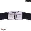 Bracelet homme Apollon, acier et cuir italien noir